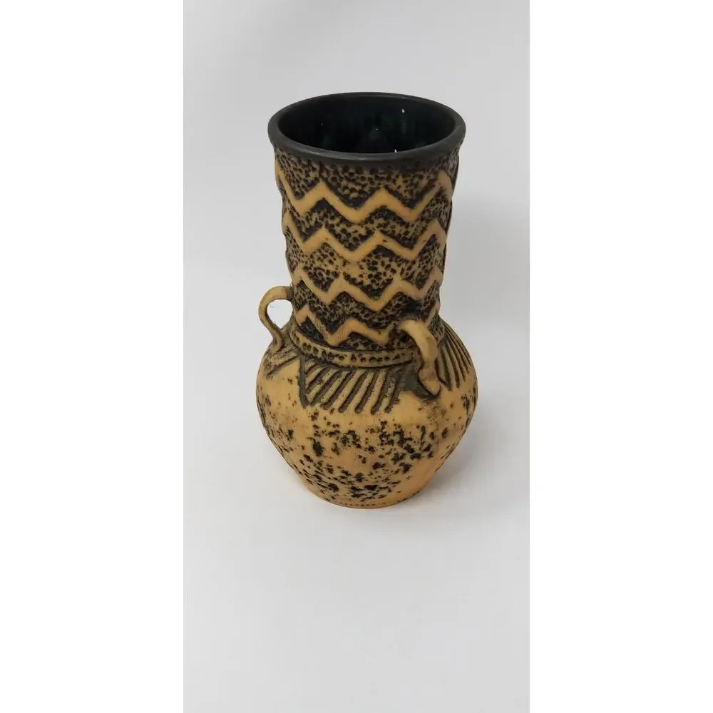 VTG MCM Jasba West Germany Antik Series Art Pottery Vase Zig Zag 151/21